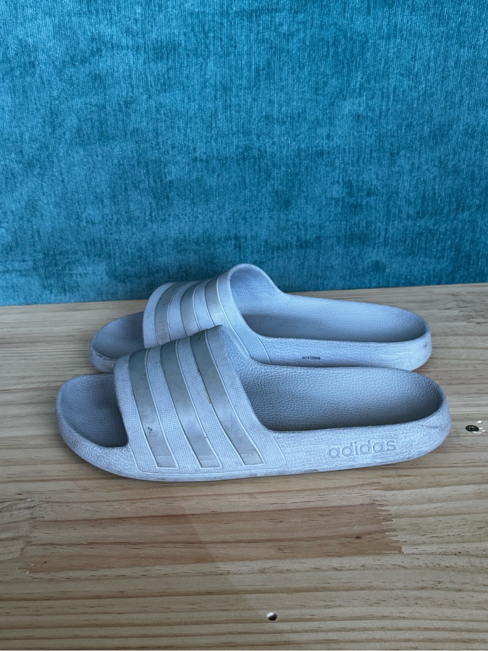 adidas Light Grey Slide Sandals
